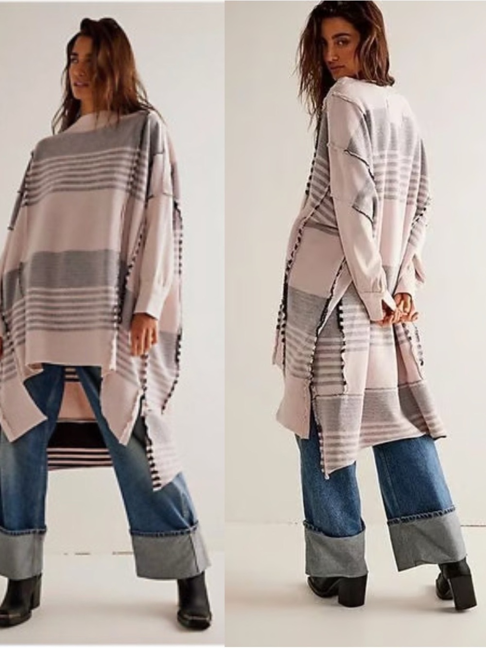 FREE PEOPLE RARE Off The Shelf Maxi Sweater Sz Small $228 Pink